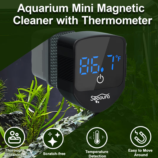 Enhancing Aquarium Maintenance Efficiency: Magnetic Scrubber with Thermometer