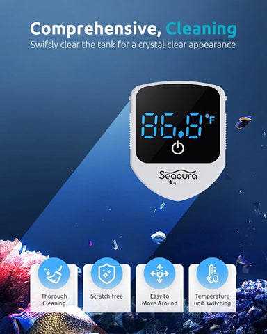 Seaoura ™ Aquarium Magnetic Cleaner with Digital Thermometer