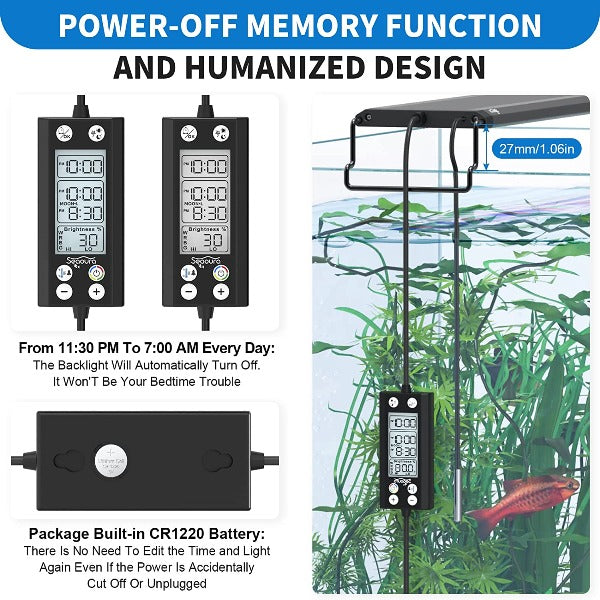 Seaoura SR-666 Aquarium Plant Light Power off Memory