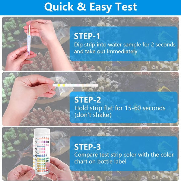 Seaoura 9 in 1 Aquarium Test Strips for Pond and Fish Tank Water Quality Testing5